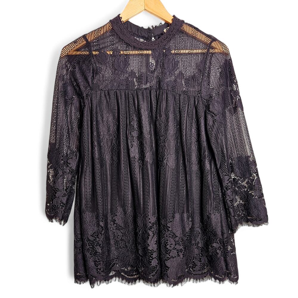 Chance or Fate Women's Enchanted Embroidered Witchy Lace Top Size M Whimsygoth